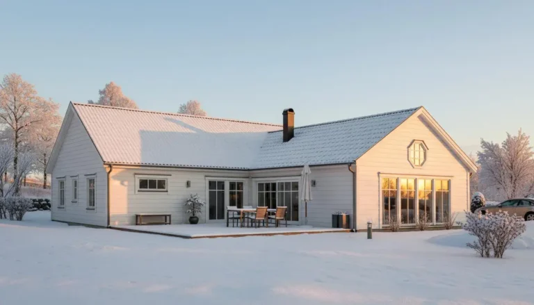Vitt hus med vita knutar